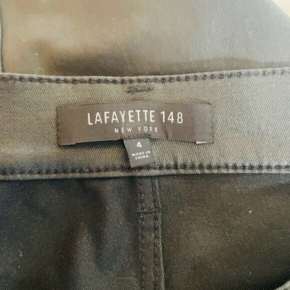 Lafayette 148 New York Jeans Thompson Wax Coated Faux Leahter BLack Moto Bomber - Picture 5 of 9